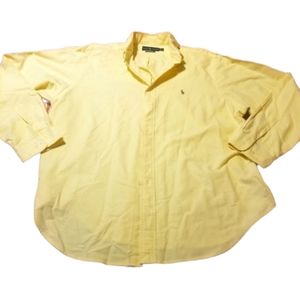 Polo Ralph Lauren Button Down Shirt Mens Size 17 Yellow Pony